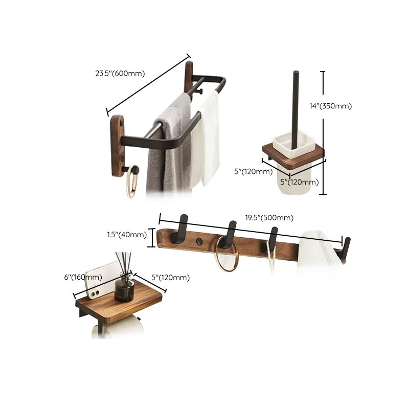 Avtoit | Modern Bathroom Accessory Set Aluminum & Wood Bathroom Fittings Set