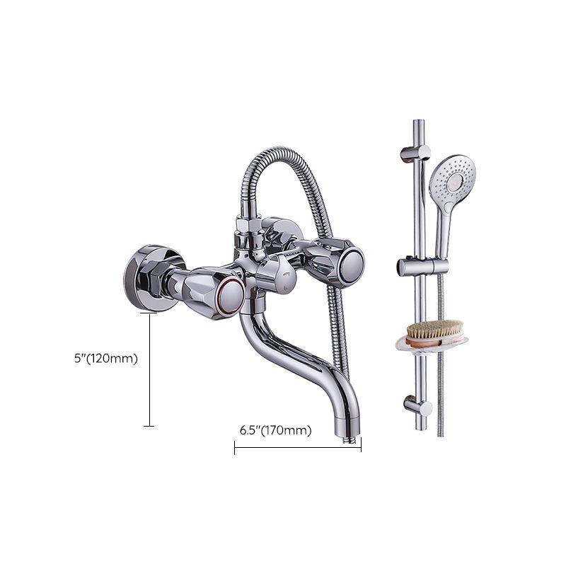 Avtoit | Chrome Bathroom Faucet Trim Wall-mounted Swing Faucet with Hand Shower