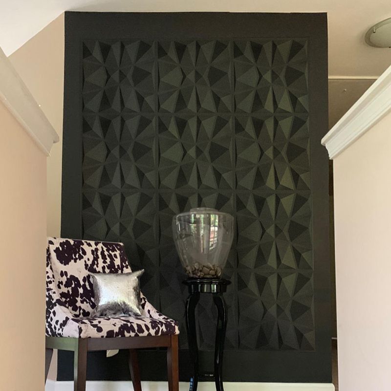 Avtoit | Modern Tin Back Wall Panel Smooth Upholstered Wall Ceiling in Black and White