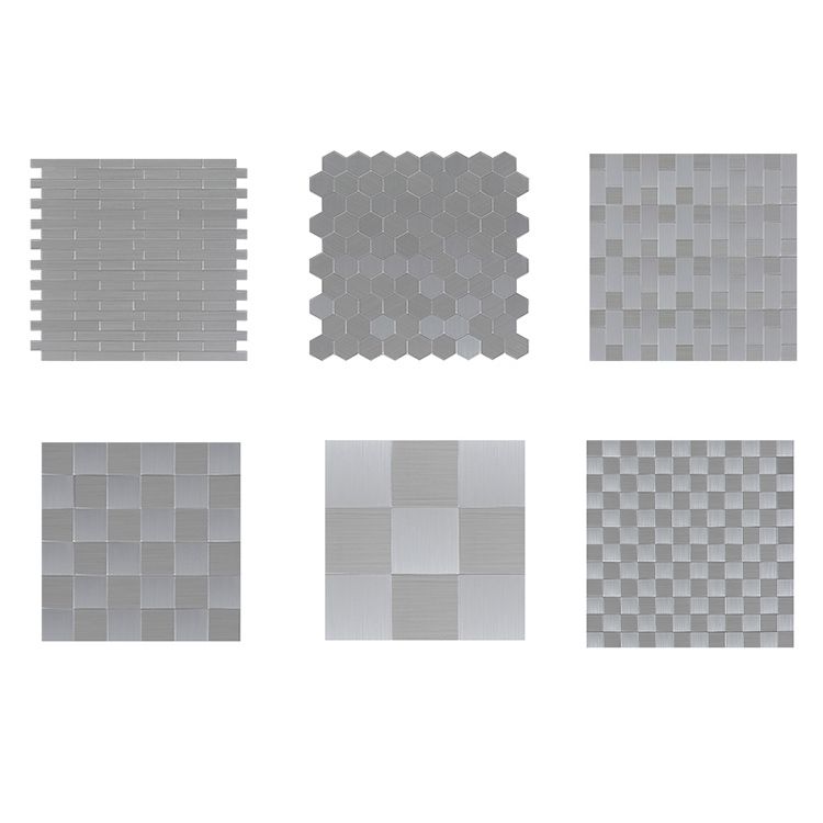 Avtoit | Subway Tile Wallpaper Contemporary Peel and Stick Wall Tile with Metal Look