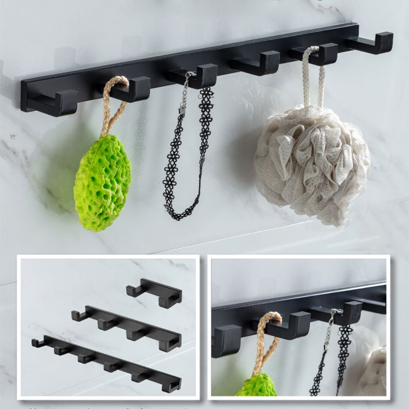 Avtoit | Modern Classic Bathroom Accessories Set in Stainless Steel Matte Black Bathrobe Hook/Towel Ring Bar
