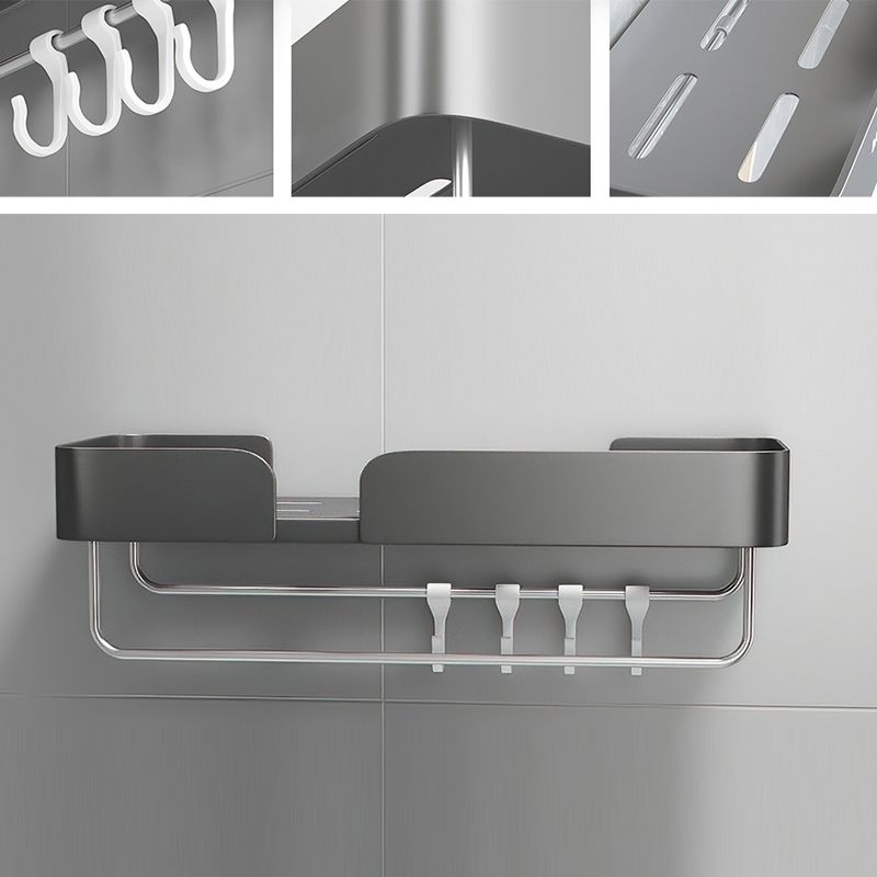 Avtoit | 3-piece modern bathroom hardware set aluminum bathroom shelf in gray