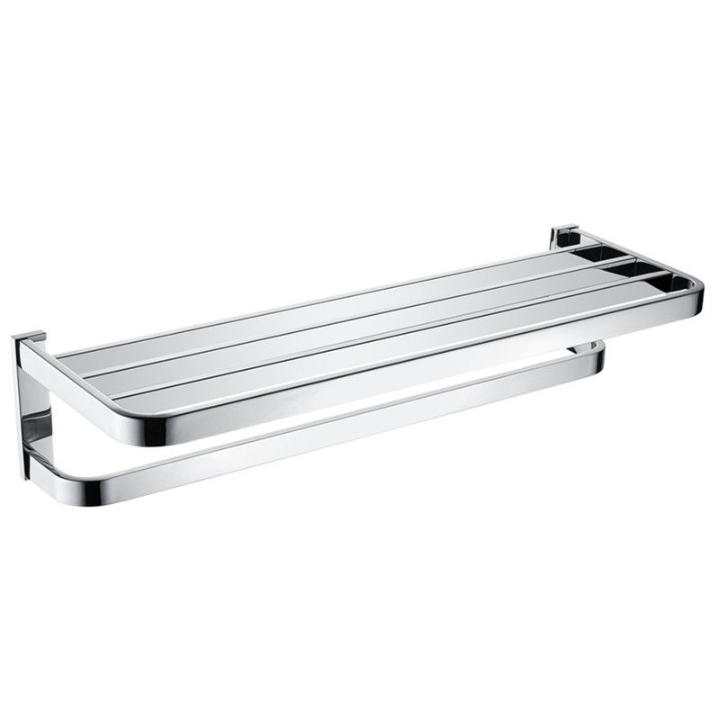 Avtoit | Polished Chrome Modern Bathroom Accessory Set made of Stainless Steel Towel Holder/Soap Dish