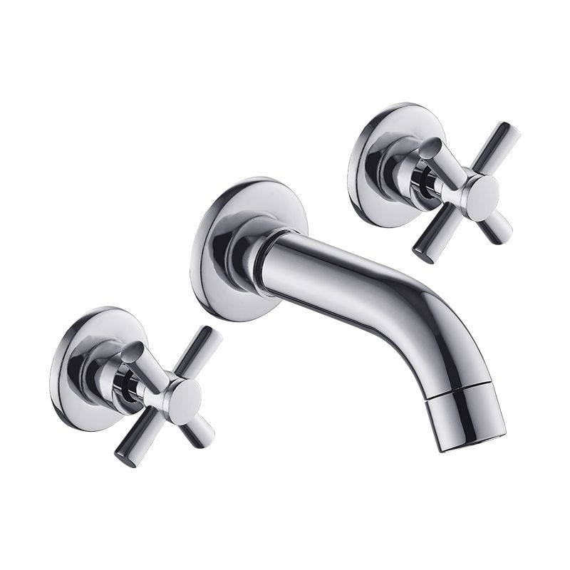 Avtoit | Modern bathroom faucet wall-mounted cross handles low arc faucet