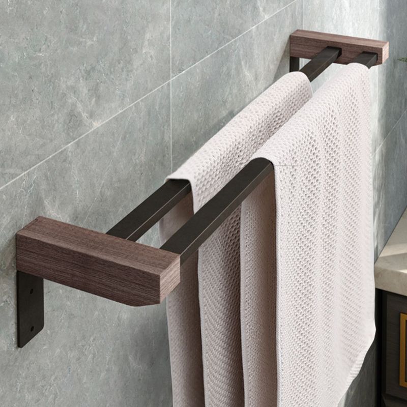 Avtoit | 7-piece bathroom accessory set metal bath set with wood accents