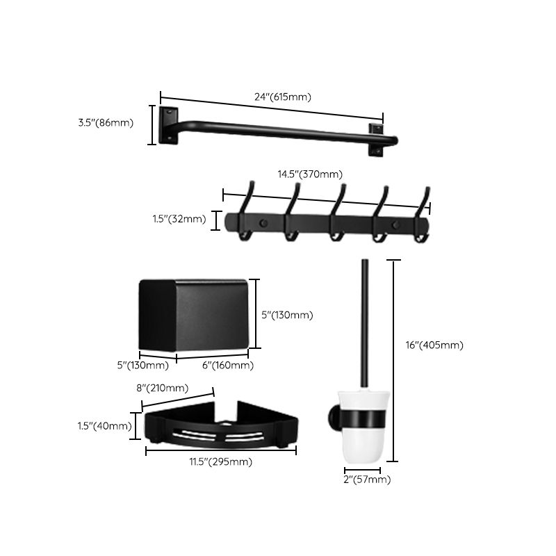 Avtoit | Matt Black Bathroom Accessory Set Modern Bathroom Accessory as Individual Piece or as Set