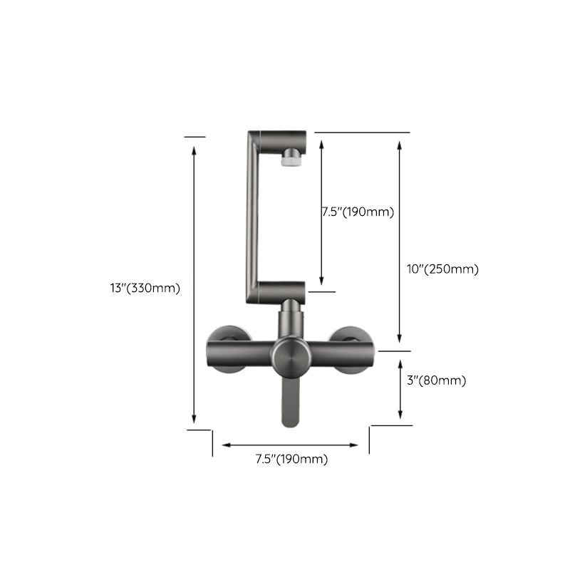 Avtoit | Modern Wall-Mount Kitchen Faucet Single Handle Faucet in Chrome