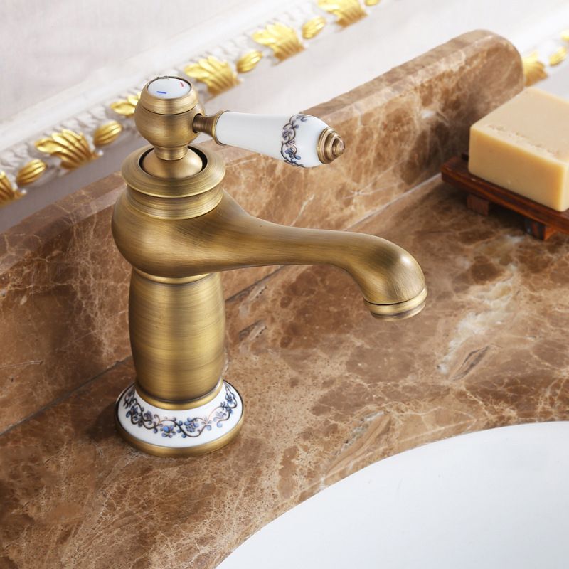 Avtoit | Low arch country vessel faucet single lever brass faucet for bathroom