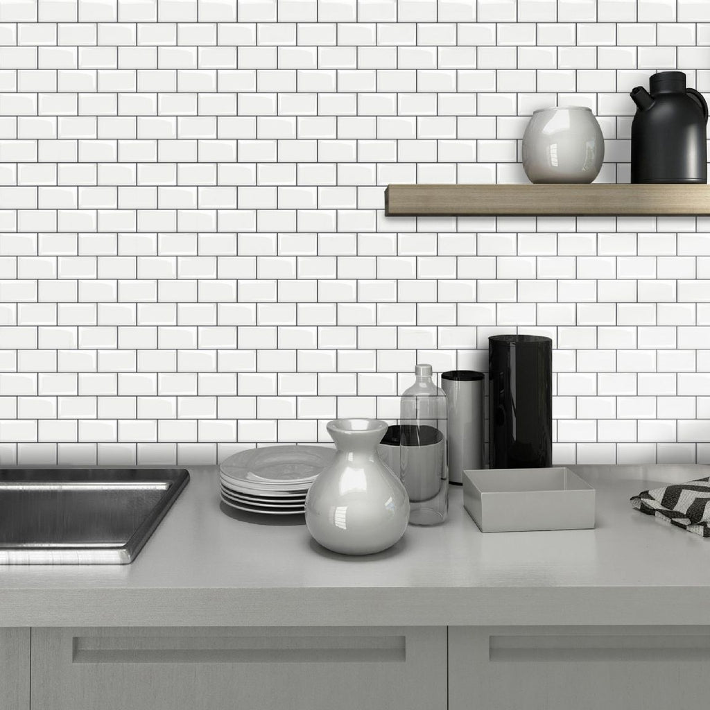 Avtoit | 12"x 12" Resin Mosaic Tiles Square Self-Adhesive Tiles for Backsplash & Wall Tile