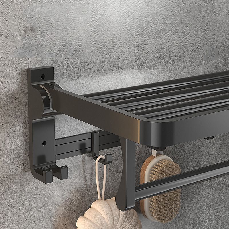 Avtoit | Modern Matte Black Bathroom Accessory Set with Bath Shelf/Towel Hooks/Towel Bar