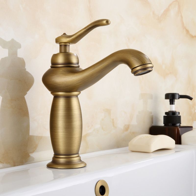 Avtoit | Brass Bathroom Vessel Sink Faucet Single Handle Round Basin Faucet with Water Hose