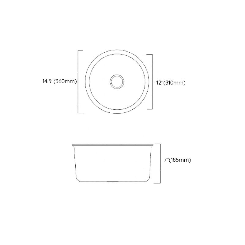 Avtoit | Classic Round Sink Stainless Steel Built-in Sink Non-Slip Round Basin for the Kitchen