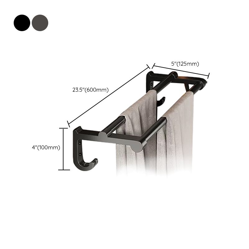 Avtoit | Contemporary bathroom accessory set made of matte stainless steel-aluminum with bathrobe hook/towel rail