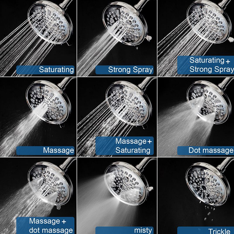 Avtoit | Contemporary Shower Combination Adjustable Shower Head Chrome Ceiling Mounted Round Shower Head