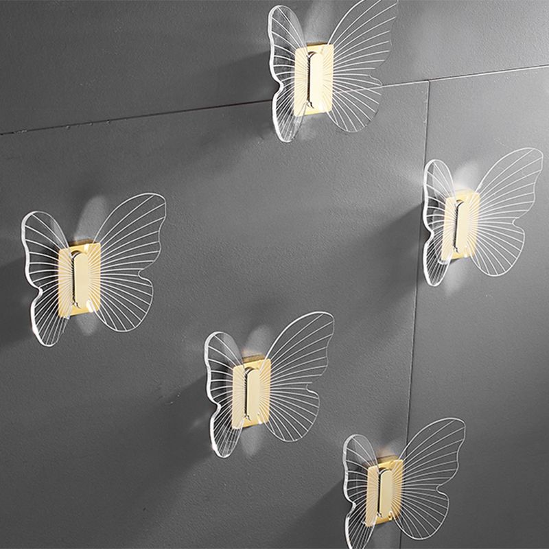 Avtoit | Modern Brass Bathroom Accessory Set Acrylic Butterfly Theme Bathrobe Hooks