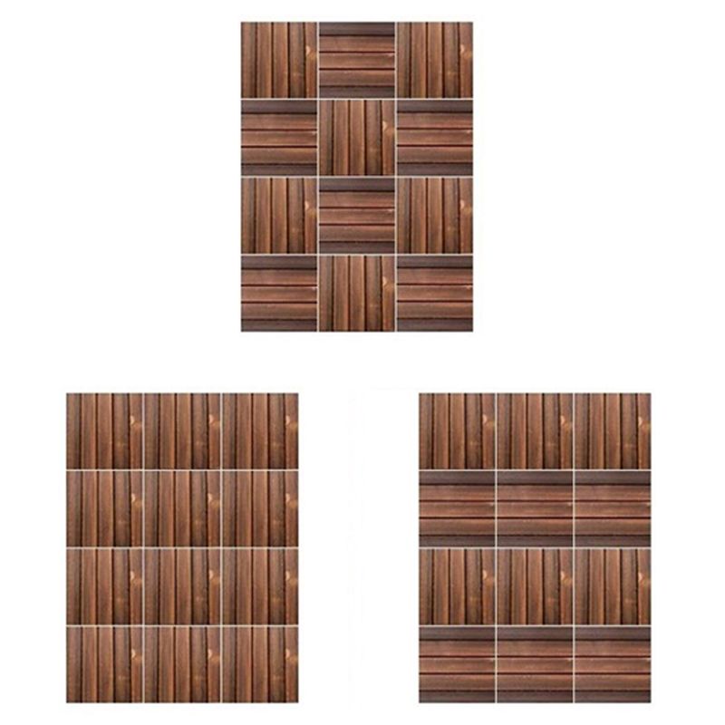Avtoit | Farmhouse square tile floor brown pine wood for patio garden