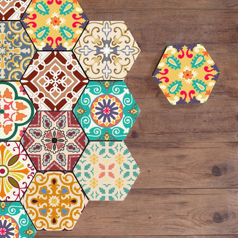 Avtoit | Plastic Mosaic Tile Wallpaper Hexagonal for Stick-On and Removable Back Wall Tile