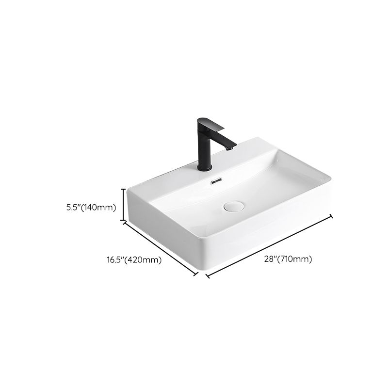 Avtoit | Modern Vessel Sink Porcelain Rectangular Vessel Sink (Not Including Faucet)