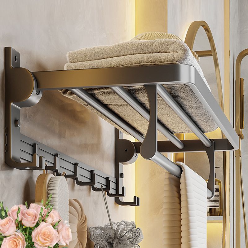 Avtoit | Gray Aluminum Bathroom Accessory Set Contemporary Bathroom Shelf