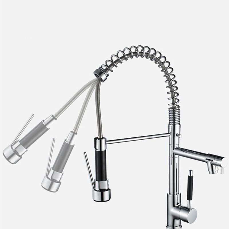 Avtoit | Glam Basin Faucet Brass Lever Handles Spring Neck Three-Function Bathroom Sink Tap
