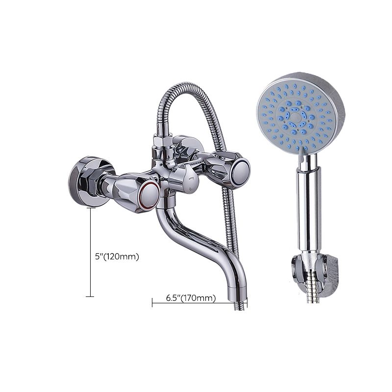 Avtoit | Chrome Bathroom Faucet Trim Wall-mounted Swing Faucet with Hand Shower