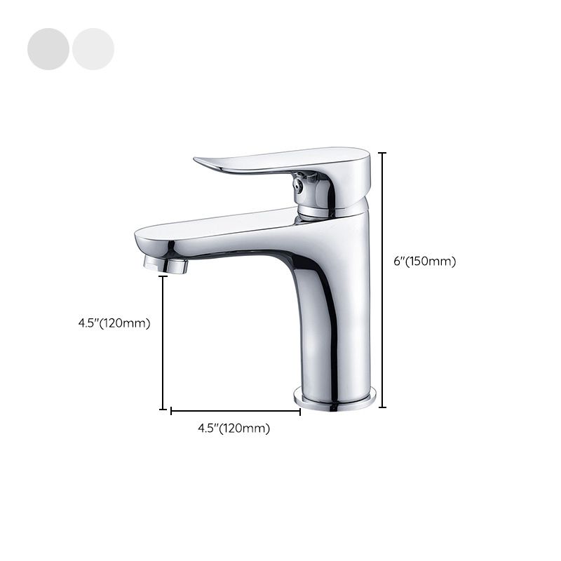 Avtoit | Basic Metal Sink Faucet Silver Bathroom Faucet with Lever Handle
