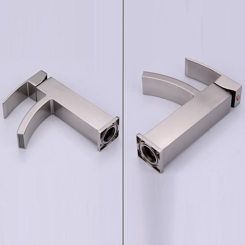 Avtoit | Cubic Chrome Bathroom Faucet Low Arc Single Lever Basin Faucet