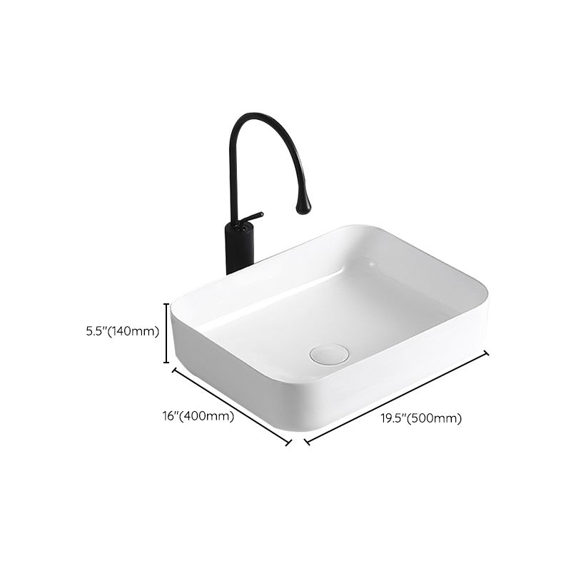 Avtoit | Modern Vessel Sink Porcelain Rectangular Vessel Sink (Not Including Faucet)