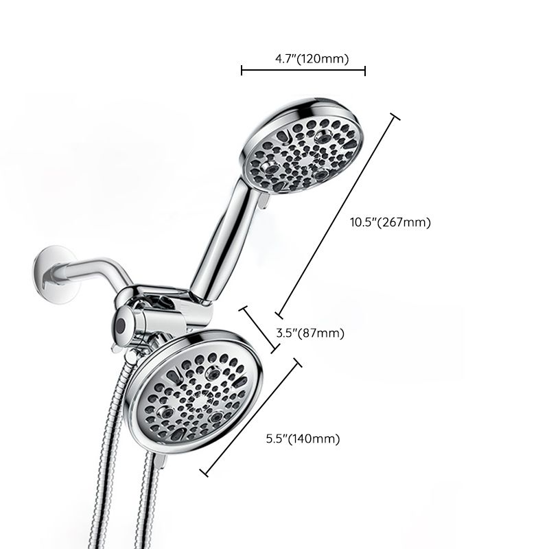 Avtoit | Contemporary Shower Combination Adjustable Shower Head Chrome Ceiling Mounted Round Shower Head