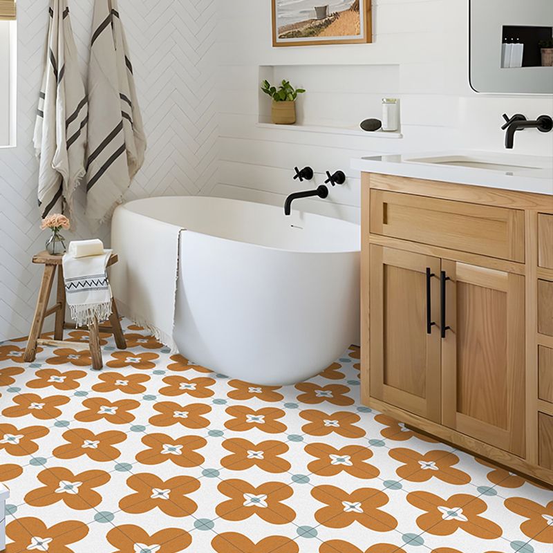 Avtoit | Square Inner Layer Vinyl Flooring Flower Pattern Peel and Stick Waterproof Vinyl Flooring