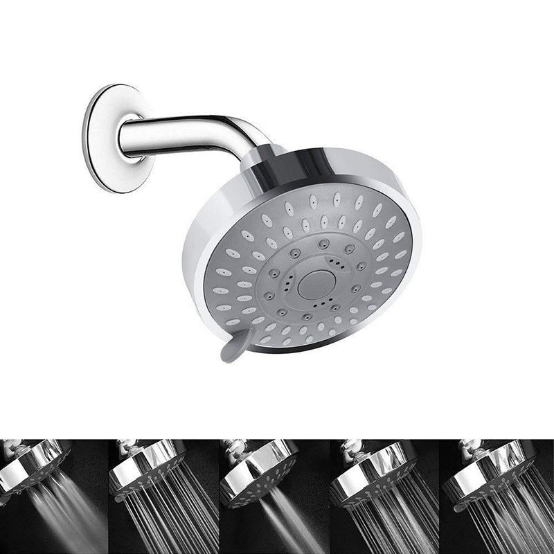Avtoit | Silver Round Fixed Shower Head Modern Style Wall Mount Shower Head