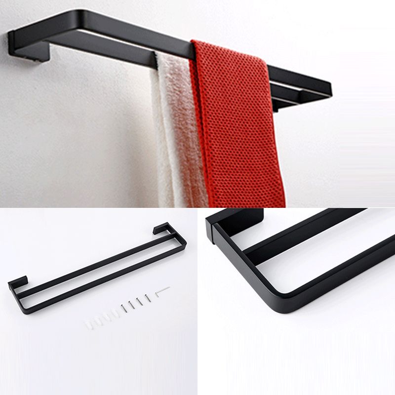 Avtoit | Black Bathroom Accessories Hardware Set with Towel Rail and Bath Shelf