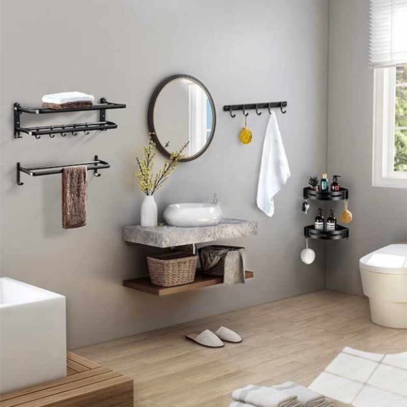 Avtoit | Modern Aluminum Bathroom Hardware Set Black Bathroom Accessories Set
