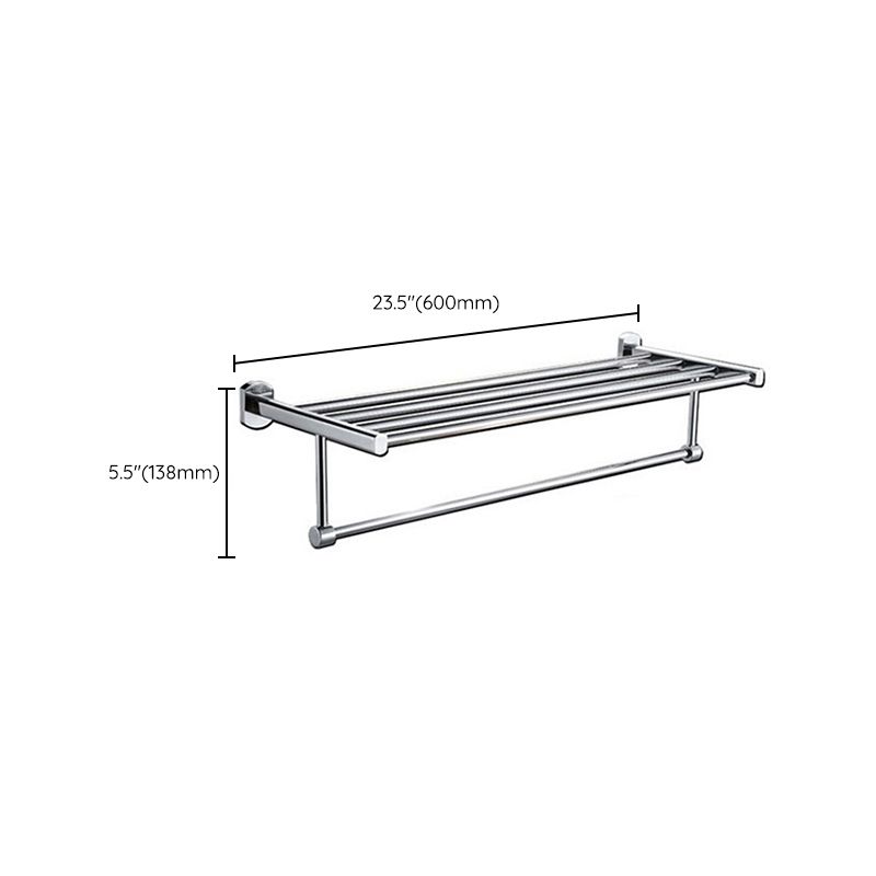 Avtoit | Polished Chrome Modern Bathroom Accessory Set Silver Towel Holder/Bath Shelf