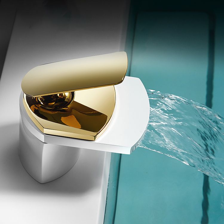 Avtoit | Bathroom Sink Faucet Lever Handle Brass Waterfall Spout Sink Faucet