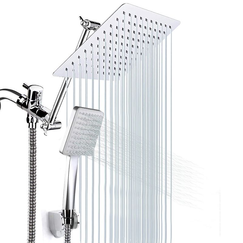 Avtoit | Contemporary Shower Combination Dual Shower Head Ceiling Mounted Metal Square Shower Head
