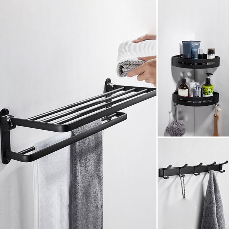 Avtoit | Modern Bathroom Hardware Set Matte Black Metal Bathroom Accessories Set Rustproof