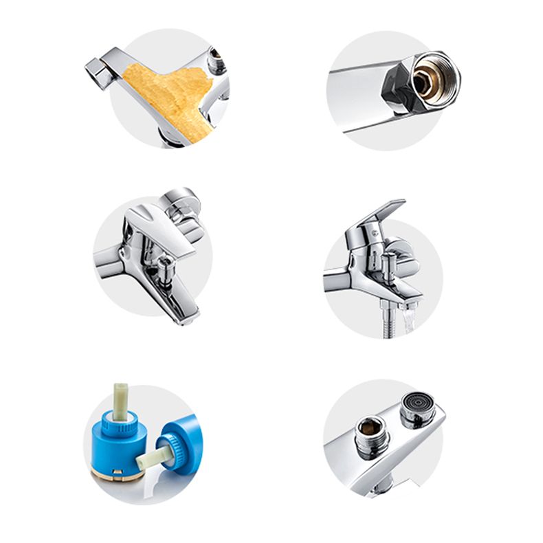 Avtoit | Contemporary Wall-Mounted Bathroom Faucet Lever Handles 2-Hole Faucet Brass Faucet