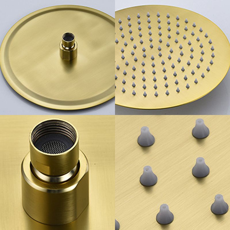 Avtoit | Polished brass round fixed shower head stainless steel wall mounted shower head