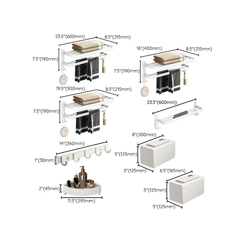 Avtoit | White contemporary bathroom accessory set stainless steel aluminum bathroom set