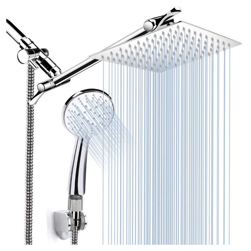 Avtoit | Silver Dual Shower Head 3 Settings Medium Flow Wall Mounted Shower Head