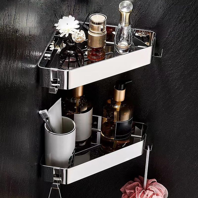 Avtoit | 2-piece stainless steel bathroom accessory set 30 cm W triangular bathroom shelf