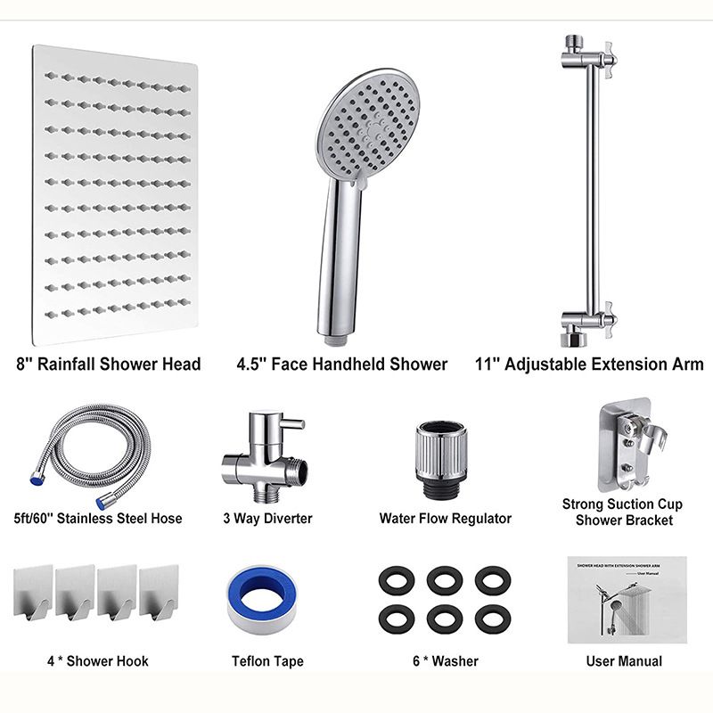 Avtoit | Square Shape Double Shower Heads Modern Home Metal Double Shower Heads
