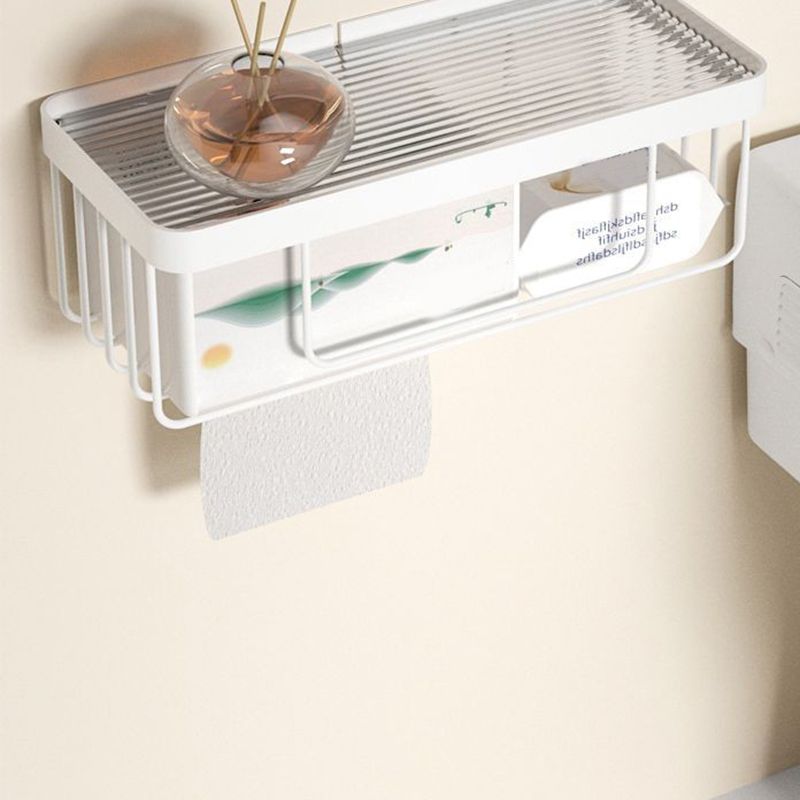Avtoit | White & clear acrylic bathroom accessory set with towel holder/paper holder/robe hooks
