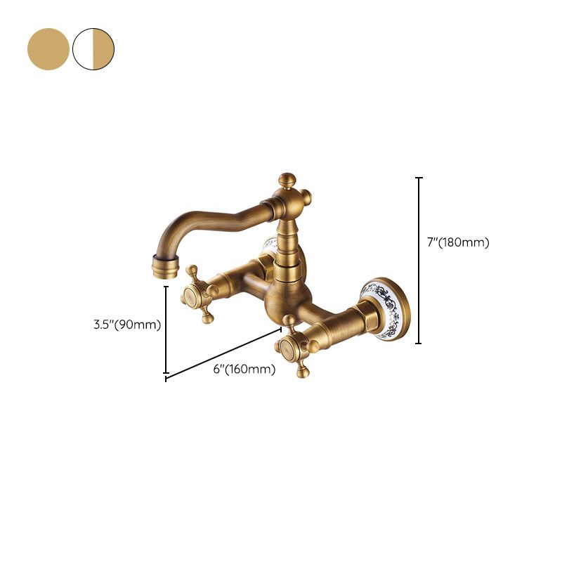 Avtoit | Wall-mounted fitting Glam Style Bathroom tap with 2 handles
