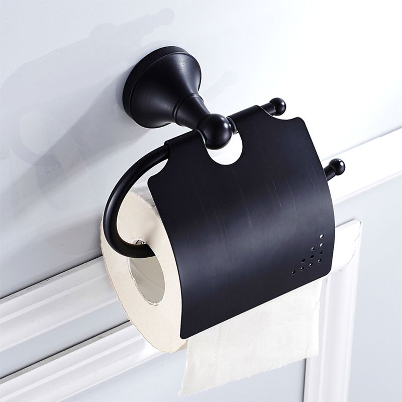 Avtoit | Metal Bathroom Set 4-piece Traditional Style Black Bathroom Accessory Set