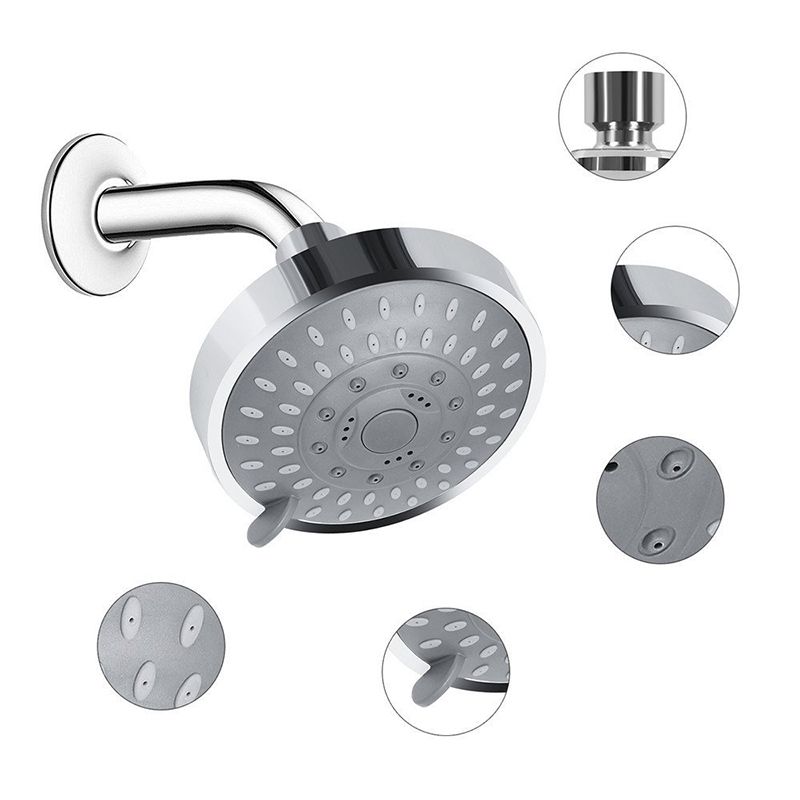 Avtoit | Silver Round Fixed Shower Head Modern Style Wall Mount Shower Head