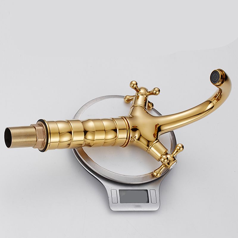 Avtoit | Centered Basin Mixer Single Hole Bathroom Faucet with 2 Cross Handles