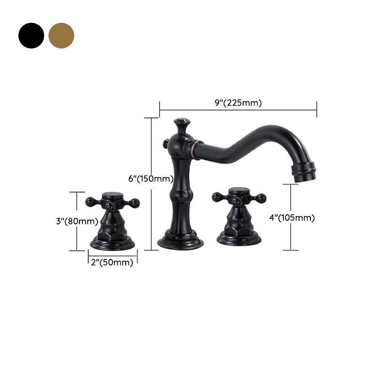 Avtoit | European Style Widespread Sink Mixer Brass 2 Handle Bathroom Vessel Mixer with Hoses