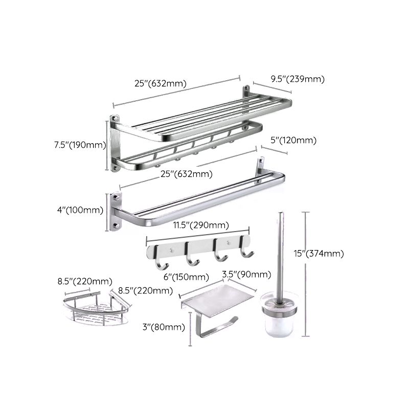 Avtoit | Modern Bathroom Set Tissue Holder Bath Shelf Stainless Steel Bathroom Accessory Set